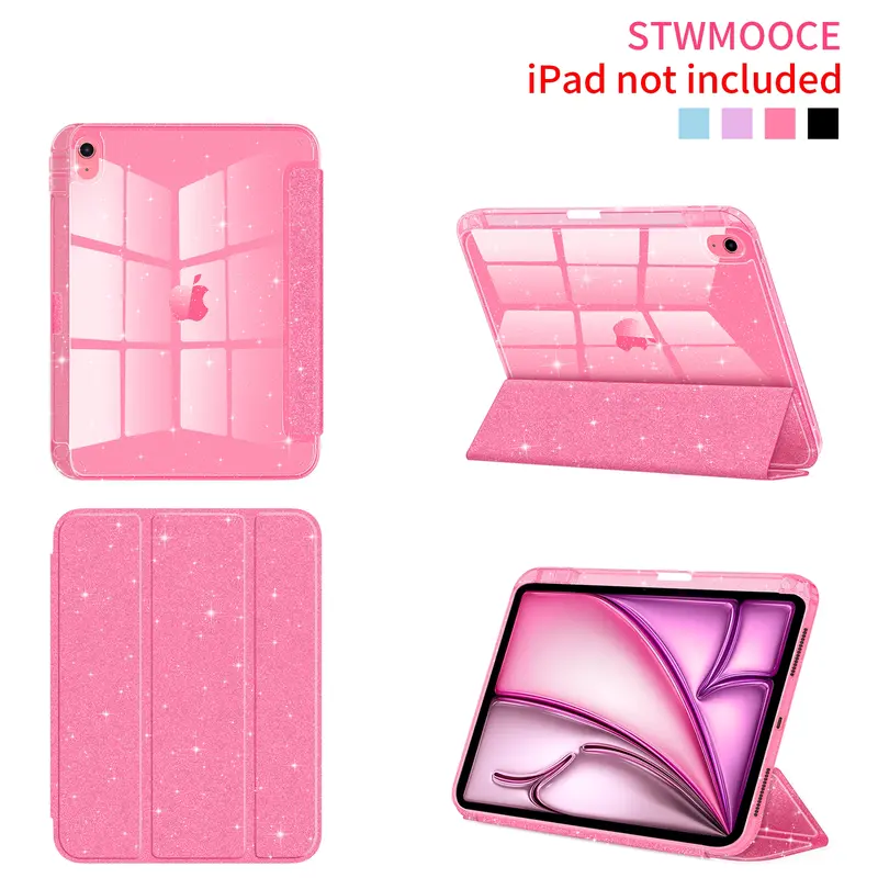 STWMOOCE iPad case Compatible with 11-inch iPad A16 Case,10.9-inch iPad Case 10th,10.9-inch Air4/5th,11/13-inch iPad Air M2/M3, 11-inch iPad Pro 3/4/5th,Glitter Cover with Clear Back,Tablet Cover, Ipad Accessories (Case Only)