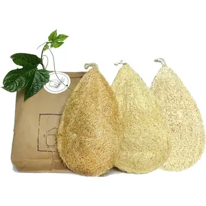 Loofah Dish Sponge Pack 3 Vegetable  for Kitchen - Biodegradable Compostable Dishwashing Scouring Pad Zero  Plastic Free  Sustainable