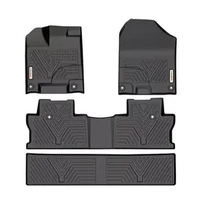 YINTATECH TPE Floor Mats Set for 2017-2025 Honda Ridgeline Crew Cab All-Weather Liner Black TPE Mats with Unique Pattern Design