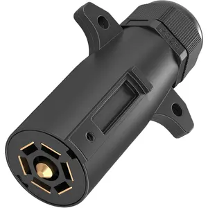 7 Pin Trailer Plug with Waterproof Seal, Trailer Side 7 Way Connector 7 Way Round RV-Style Wiring Harness Plug
