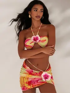 This orchid print 3-piece bikini set has my entire summer locked in