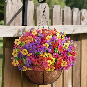 Lifewit 12 Bundles Artificial Hanging Daisy Flowers for Indoor Outdoor Decor, Fake Flowers for Porch Patio Balcony Garden Hanging Baskets Home Decoration
