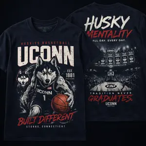 UConn Huskies Basketball Shirt Husky Mentality Built Different Fan Tee