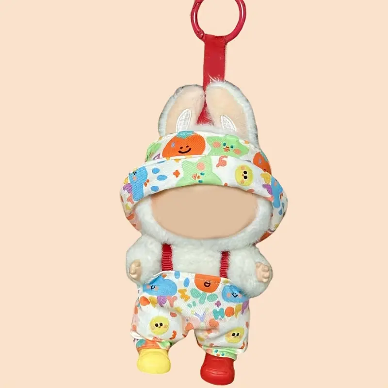 6.69 inch Plush Doll Clothes Set for Labubu, Cute Outfits & Accessories (Doll Not Included)