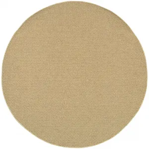 360 Stand 8 ft. Round Solid Sand Beige Polypropylene Flat Weave Earth Tones Stain-Resistant Indoor/Outdoor Area Rug, Minimalist Home Decor