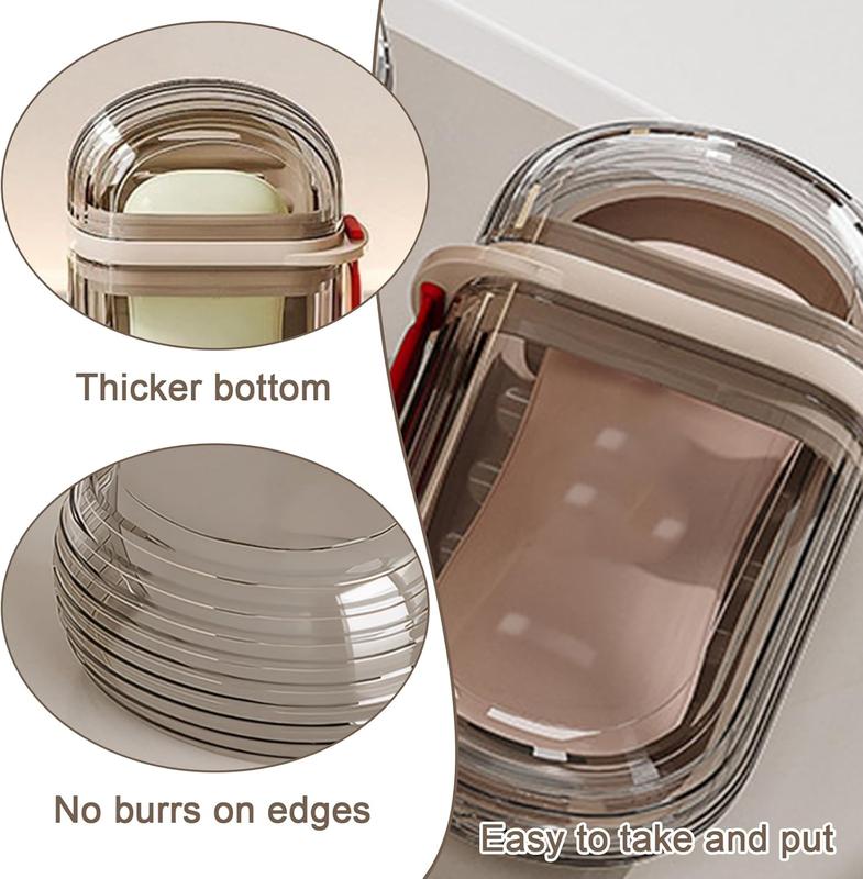 Travel Soap Case, Leakproof Soap Container with Lid, Portable Bar Soap Holder for Shower, Gym, Camping - Transparent