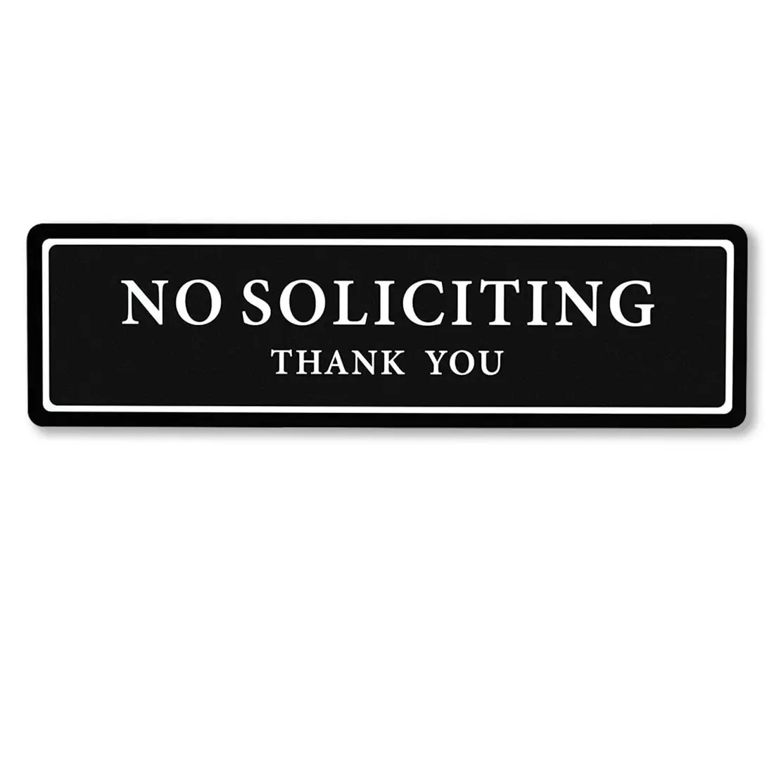 No Soliciting Sign for House, 16" x 4" Premium Durable No Soliciting Signs for Home, No Solicitation Signs for Front Door/Wall/Window, Clear and Easy to Read