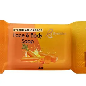 Byenblan Carrot 1 piece Soap | Daily Glow & Gentle Facial Cleanse for Acne & Eczema | Anti-Inflammatory & Antioxidant Properties | Exfoliating & Smoother Skin | Cleansing & Skin Repair