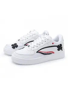 Shark Teeth Low-Top Skateboarding Shoes, Must-Have For Street Fashion Enthusiasts, Ideal For Creating Stylish And Eye-Catching Outfits In Daily Street Outings