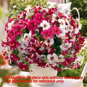 10 Bundles Artificial Flowers for Outdoors Realistic Silk Flowers Colorful Morning Glory UV Resistant Plastic Flowers Spring Summer Decor for Outside Planter Porch Patio Yard Outdoor Fake Flowers Plastic Flower Decoration Garden Decorations