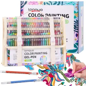 Languo Color Painting Gel Pen Set, 45/72/99/168 Pcs, with Storage Box, 0.6mm Needle Tip, Rich Colors, Art Supplies for DIY, Coloring, Scrapbooking, Art Drawing Supplies, Art Materials
