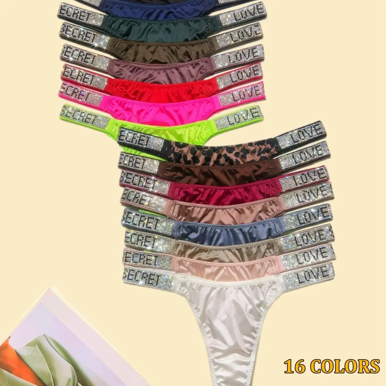 Love Secret Design 3-6 Packs Sparkling A+ Class Rhinestone Thongs/T-back/Briefs  Nylon Spandex Cotton High Quality Comfortable Fresh Underwear for Daily Sports Four-Season Multi-Pack Fashion Womenswear