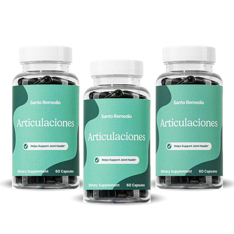 Santo Remedio Articulaciones, Promotes Joint Comfort and Function, Contains Clinically Proven Ingredients, TamaFlex, 30 servings Healthcare Supplement Dietary (3 botellas)
