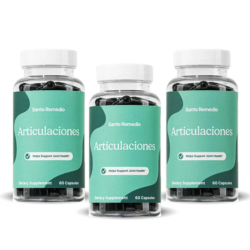 Santo Remedio Articulaciones, Promotes Joint Comfort and Function, Contains Clinically Proven Ingredients, TamaFlex, 30 servings Healthcare Supplement Dietary (3 botellas)