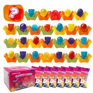 7 Packs Mystery Cube Peelable Gummy Candy, 8 Fruits + 8 Colors + 5 Animal Shapes Mixed Combination, Chewy Peeling Candy Gummy Cube Snacks Net 350g/12.35oz Individually Wrapped, Real Fruit Juice (≥50%)