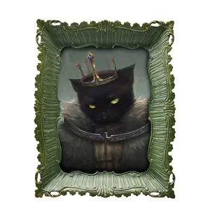 5x7 Vintage Picture Frame, Antique Green Gothic Ornate Baroque Style Photo Frame with Glass, Ideal for Dark Fantasy Art, Retro Tabletop & Wall Hanging Home Decor