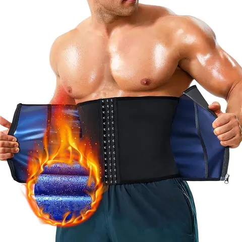 CATTIBOR Unisex Neoprene Waist Trainer Cincher - Zipper-Adjustable, Outstanding Waist Control, Hook Closure, Sauna Workout Corset, Gym Fitness Sport Belt for Daily & Summer Use