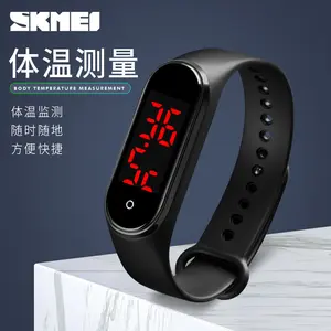 Fashion LED Real-Time Temperature Measurement Watch Rechargeable Touchscreen Student Body Temperature Bracelet