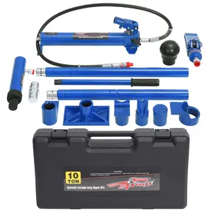 10 Ton Hydraulic Porta Power Kit, Portable Car Body Repair Kit with Hydraulic Ram Jack, Auto Body Frame Repair Tool Set with Carry Case for Car Dent Repair, Lifting & Spreading