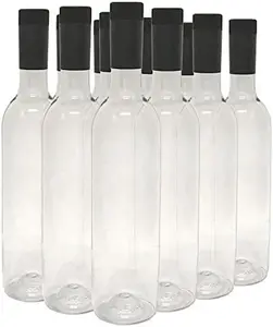 Plastic Bottles & Screw Caps, Clear, 750ml - Pack of 12 Plastic Bottles & Screw Caps, Clear, 750ml - Pack of 12