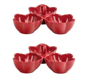 10 Strawberry Street Set of 2  Beaded Blossom Serving Caddy