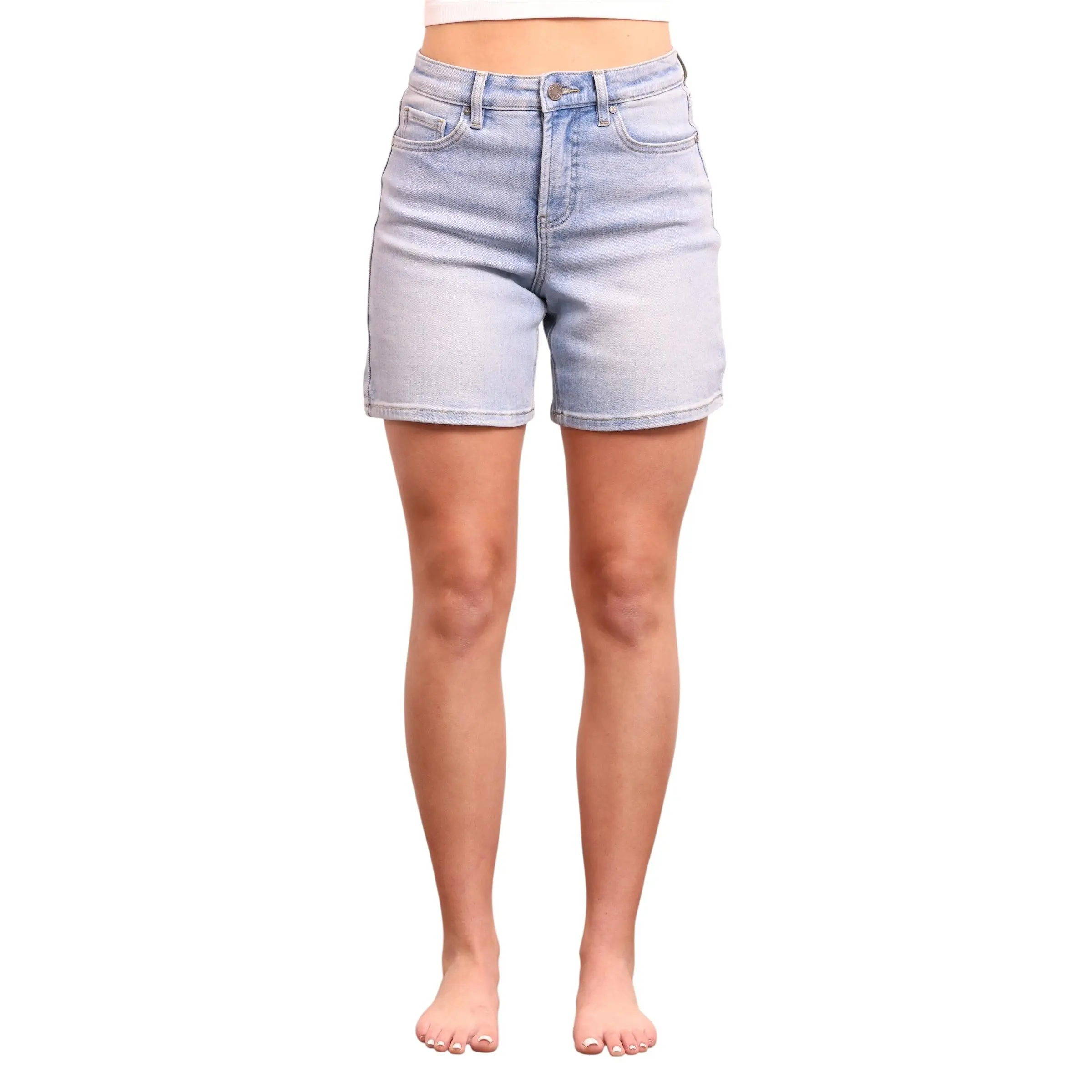 The Jovie High-Rise Tummy Control Light Wash Denim Shorts *FINAL SALE*