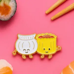 Dim Sum Enamel Pin – Cute Dumpling and Siu Mai Kawaii Food Pin, Bao Shumai Lapel Pin, Funny Friendship Gift for Foodies