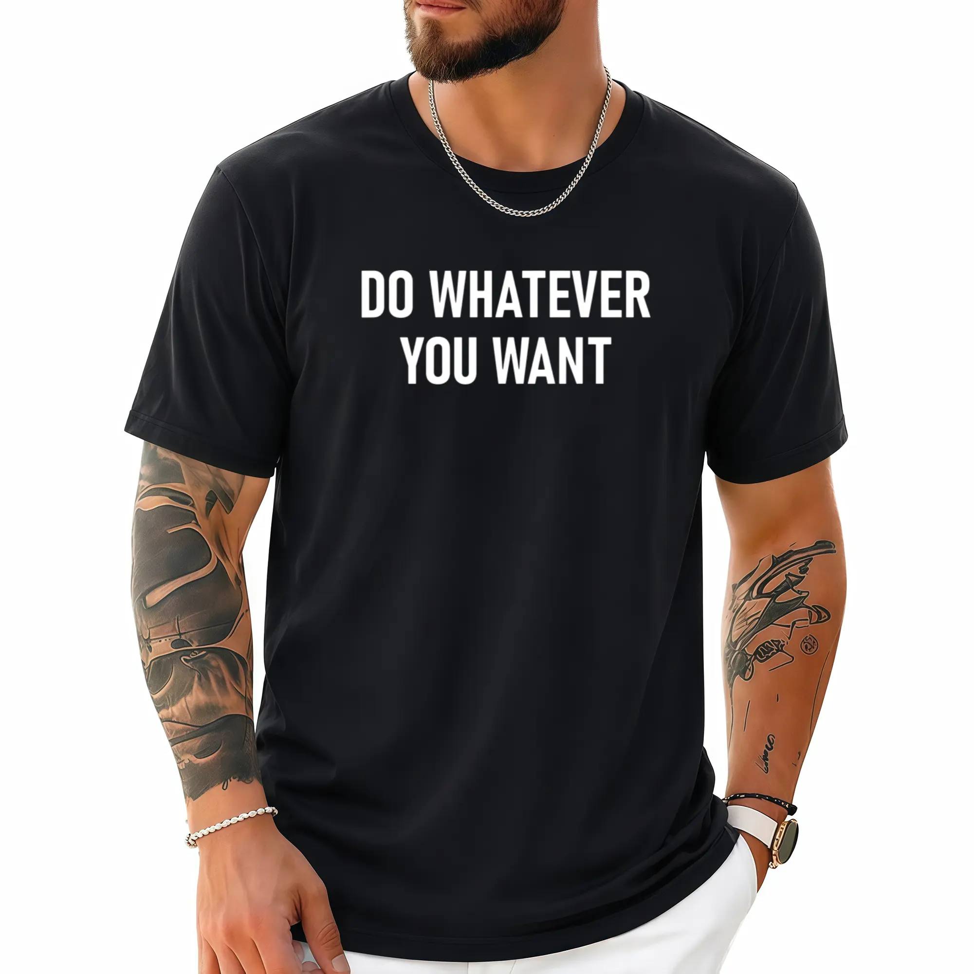 Do Whatever You Want, Funny, Sarcastic, Jokes, Family T-Shirt, Men'S And Women'S Four Seasons Casual Round Neck Outdoor Short-Sleeved T-Shirt, Christmas T-Shirt, Mens T Shirt, Gifts for Men, Slightly Elastic, 100%, S-XXXL