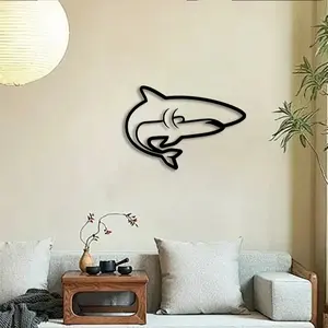 1pc Shark Metal Wall Art, Shark Statue Mural, Perfect for Underwater Room, Marine Space, Ocean Wall Decor, Shark Week Decor, Ideal Gift for Marine Life Lovers