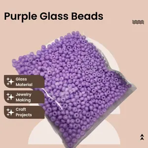 Purple Glass Beads 10/0 - Purple Color for Crafting and Jewelry Making