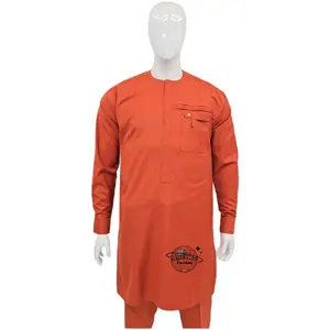 Men's Long Sleeve Tiger Orange Top and Pant . Exotic Menswear Stylish Outfit Set (Size XL) Fashion Suit Casual Crewneck Trouser