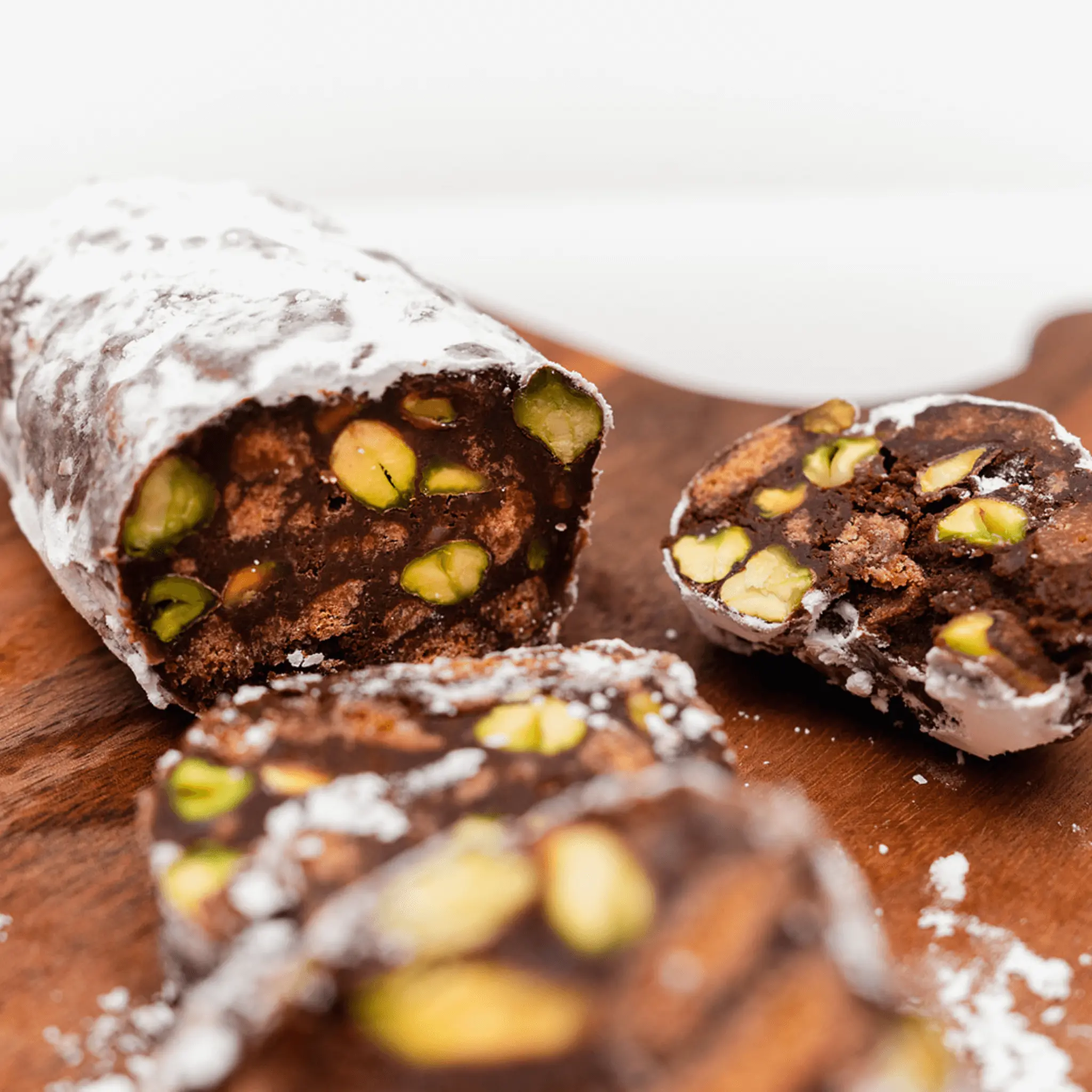 Chocolami Chocolate Salami with Pistachios & Cookies | Italian No-Bake Dessert Log, Vegetarian