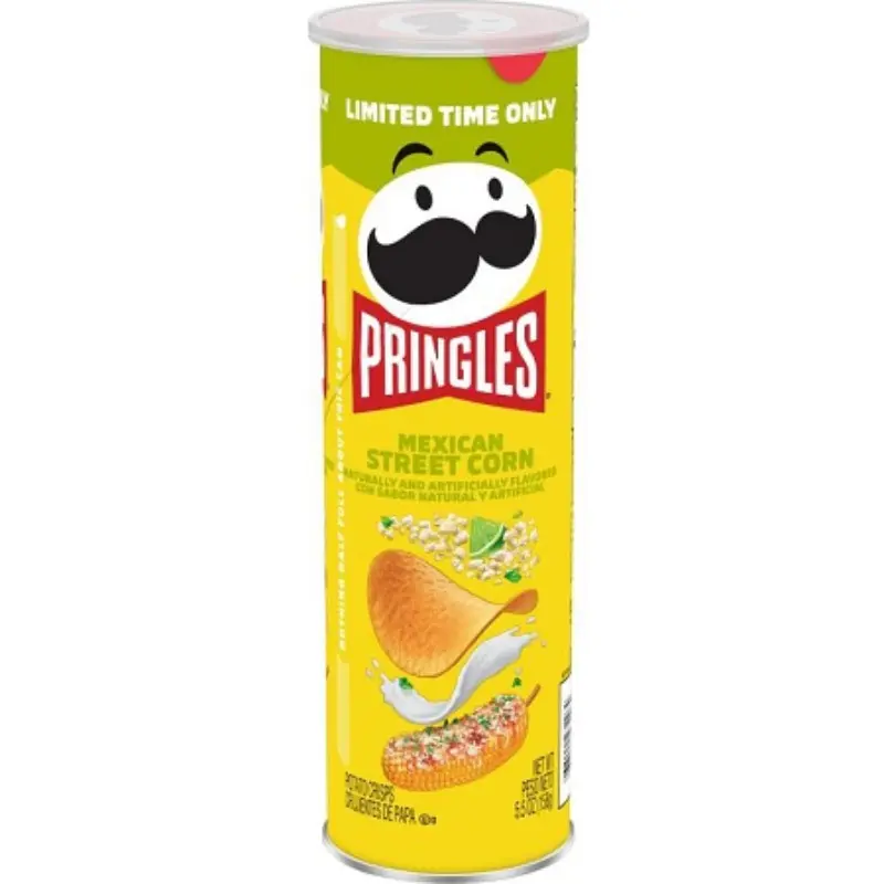 Pringles Mexican Street Corn Crisps & Puffed Snacks - 14ct Bulk Pack, 5.5oz Dehydrated Potato Chips, Cholesterol-Free Salt-Pepper Bold Flavor, Iconic Crunch, Campfire-BBQ Party Snacks, Pantry Staple
