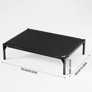 Cooling Elevated Dog Bed Raised Outdoor Pet Bed Cots Stable Easy Assembly Teslin Fabric 1.2mm Thick Iron Frame Breathable Ultra-Sturdy Solid Design sofa BED hammock large-sized