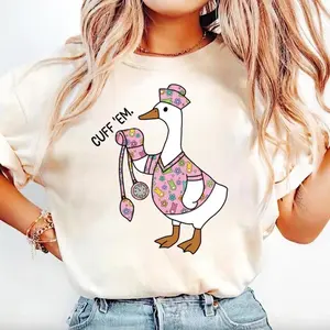 Funny Goose Nurse T-Shirt, Silly Goose Nurse Graphic Tee, Nurse Appreciation Gift, Cute Nurse Shirt, Easter Nurse Gift for Women