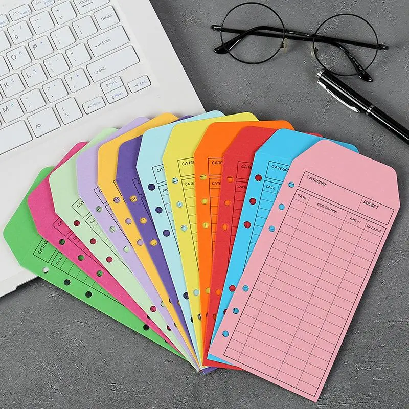 Weekly & Monthly Planner & Budget Planner System Refill, 12pcs/set 6.5x3.5inch Personal Size 6-hole Punched for A6 Binder, Budgeting Cash Envelopes, Finance Checklist Organizer