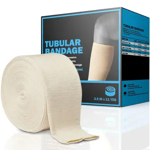Elasticated Tubular Support Bandage |   Stockinette Tubing for Large Arm, Knees, Legs |   Light to Moderate Compression Bandage Roll For Tissue Support (Size E |   3.5" x 11 yd