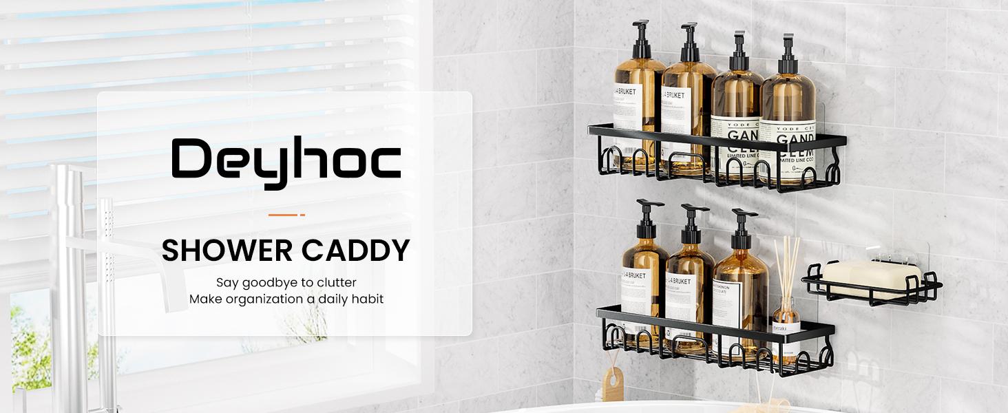 Shower Caddy, 3 Pack Shower Shelves, Rustproof Adhesive Bathroom Organizer with Soap Holder, wall organizer, No Drill Rust Proof Shower Shelves for Bathtub Room/Kitchen/Home