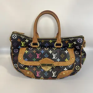 Pre-owned Louis Vuitton Canvas Top Handle Bag LV Multicolor Monogram Black Rita Top Handle Bag
