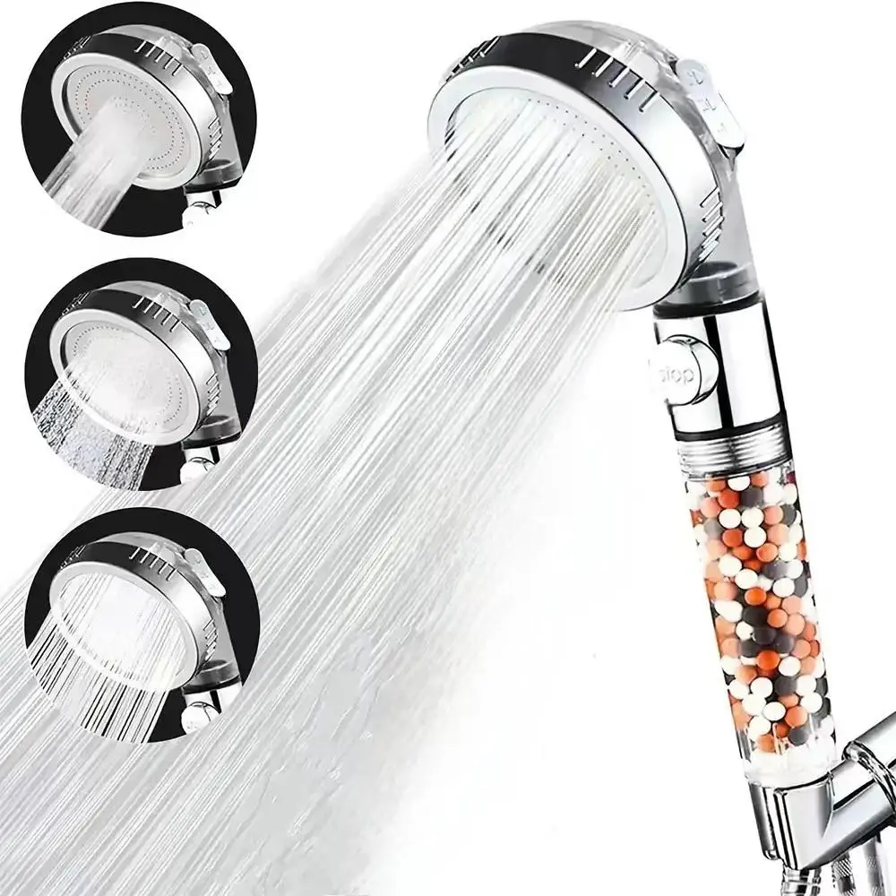 High Pressure Shower Head (without Hose), Handheld Shower Head with 3 Spray Settings, Adjustable Universal Handheld Shower Head Replacement for Adults