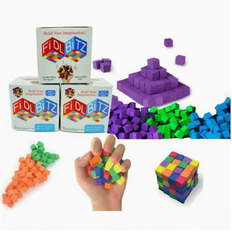 Sticky Stackable Cubes Soft Foam Blocks Creative Building Blocks Stacking Foam Bricks Construction Preschool Cubes Toys For Home School Daycare Center Kindergarte