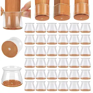 Chair Rubber & Universal Leg Protectors for Hardwood Floor & Fits All Shape Chair Mat for Wood & Tile Floors & Square Cover Furniture & Heavy Duty