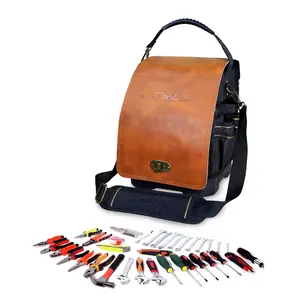 Electrician Tote Heavy-duty with Real Leather Flap