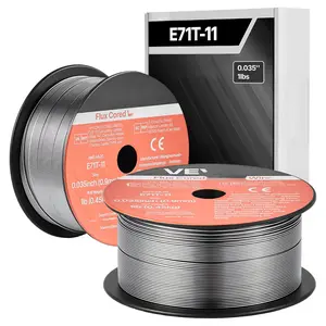 Flux Core MIG Welding Wire E71T-11, 0.035-Inch Diameter, 1 Lb Per Roll, Gasless Mild Steel Wire with Low Spatter for All Positions, Arc Welding, Self-Shielded for Outdoor Use (Pack of 2 Rolls)