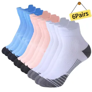 STANDWAY Low Cut 6 Pairs Compression Socks - Women & Men,Shaping Ankle Socks,Blood Circulation Boost For Nurse,Running And Sports