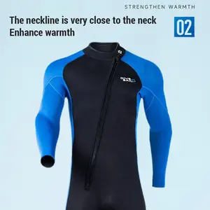 Men 3mm Neoprene Wetsuits Adult One Piece Full Body Long Sleeves Diving Suit