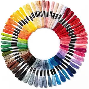 Friendship Bracelet String, 60 Skeins Cross Stitch Thread, 344.5 Inch Cotton Embroidery Floss, Hand Embroidery Thread for DIY Sewing and Embroidery Crafts Making