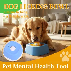 Interactive Dog Licking Bowl, Slow Eating Dog Bowl with Textured Ball, Food-Grade Silicone Pet Feeder, Anti-Choke Dog Puzzle Toy for All Breeds