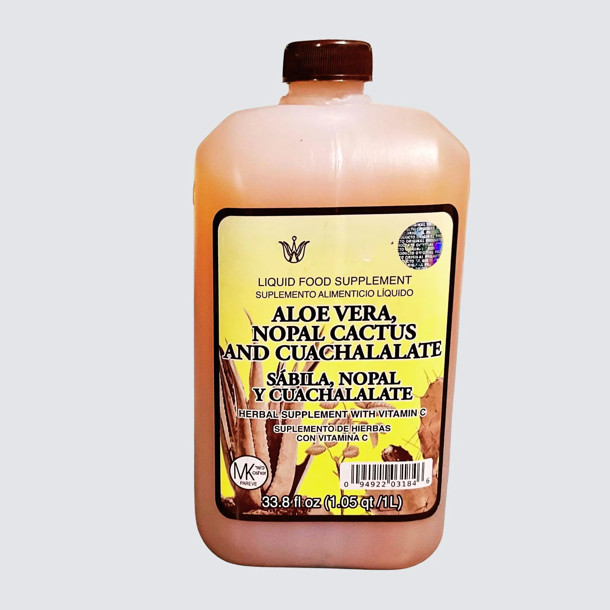 Aloe Vera, Nopal Cactus, and Cuachalalate Herbal Supplement – 33.8 fl oz (Sábila, Nopal, CUACHALALATE)