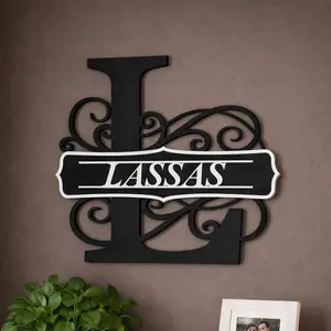 Personalized Monogram Wall Sign | Family Name or House Number Sign